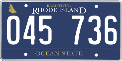 RI license plate 045736