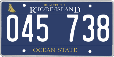 RI license plate 045738