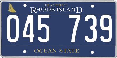 RI license plate 045739