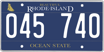 RI license plate 045740