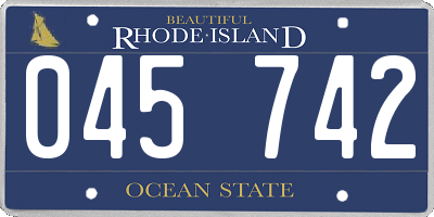 RI license plate 045742