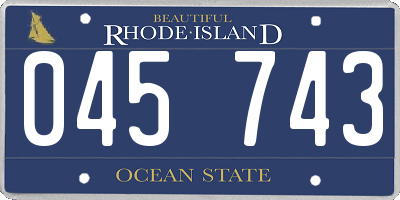 RI license plate 045743