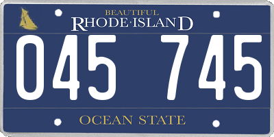 RI license plate 045745