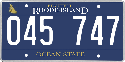 RI license plate 045747