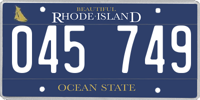RI license plate 045749