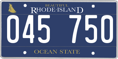 RI license plate 045750