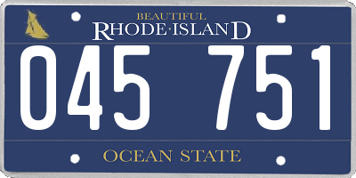 RI license plate 045751