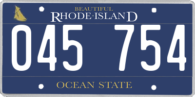 RI license plate 045754