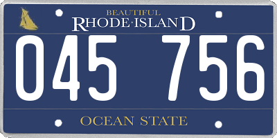 RI license plate 045756
