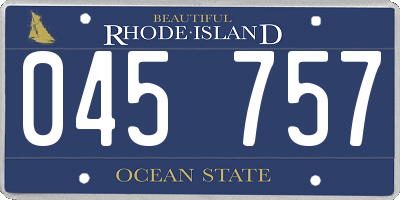 RI license plate 045757