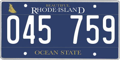 RI license plate 045759