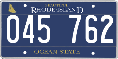 RI license plate 045762