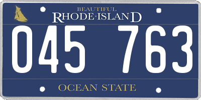 RI license plate 045763