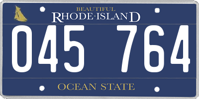RI license plate 045764