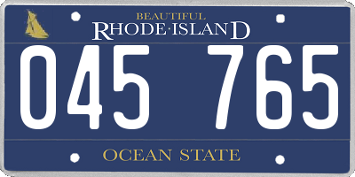 RI license plate 045765
