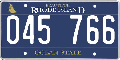 RI license plate 045766