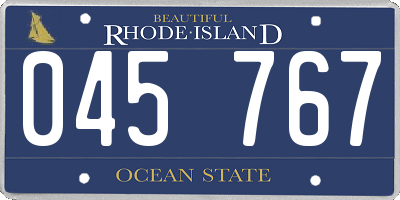 RI license plate 045767