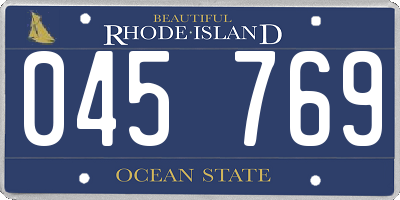 RI license plate 045769