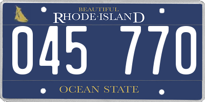 RI license plate 045770