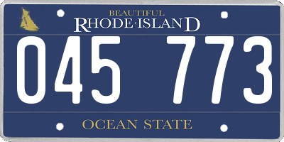 RI license plate 045773