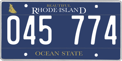 RI license plate 045774