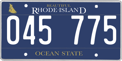 RI license plate 045775
