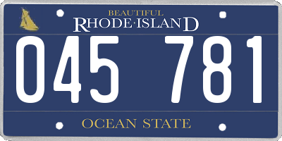 RI license plate 045781