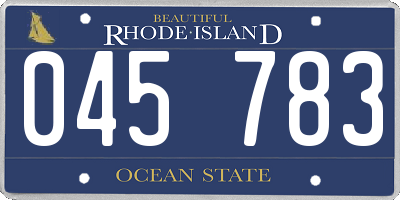 RI license plate 045783
