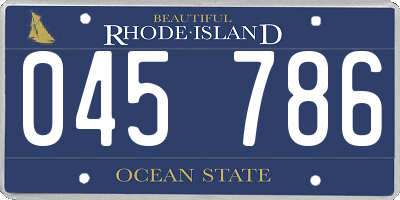 RI license plate 045786