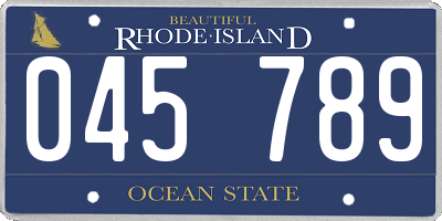 RI license plate 045789