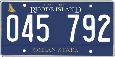 RI license plate 045792