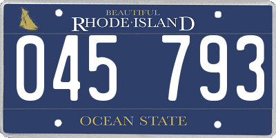 RI license plate 045793