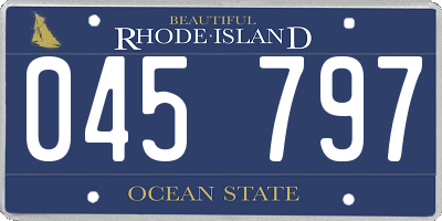 RI license plate 045797