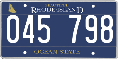 RI license plate 045798