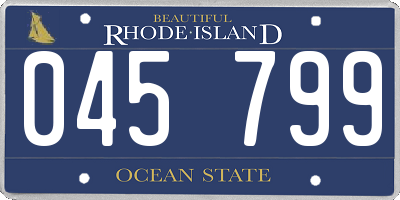 RI license plate 045799