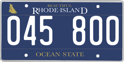 RI license plate 045800