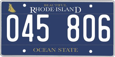 RI license plate 045806