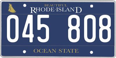 RI license plate 045808