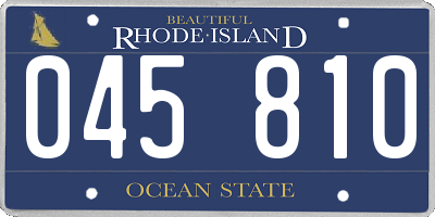 RI license plate 045810