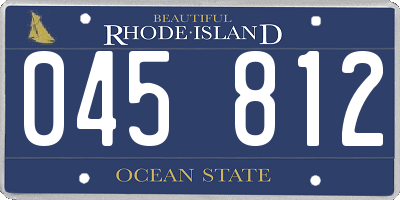 RI license plate 045812
