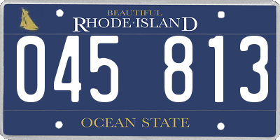 RI license plate 045813