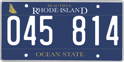 RI license plate 045814