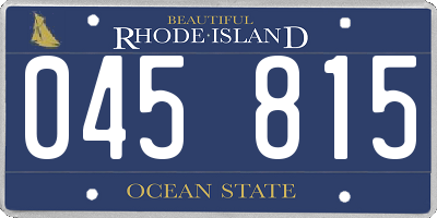 RI license plate 045815