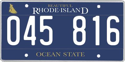 RI license plate 045816
