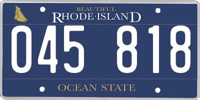 RI license plate 045818