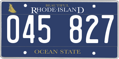 RI license plate 045827