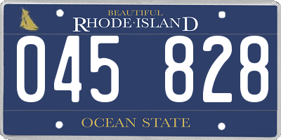 RI license plate 045828