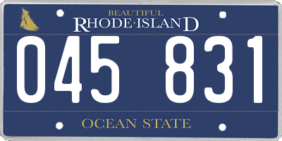RI license plate 045831
