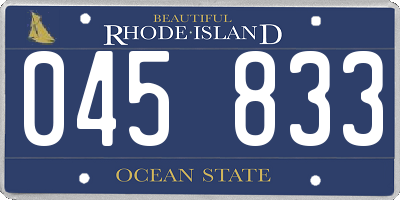 RI license plate 045833