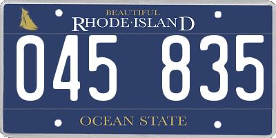 RI license plate 045835